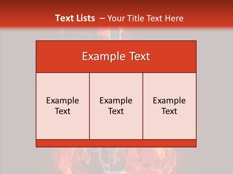 Guitar Sound Flame PowerPoint Template