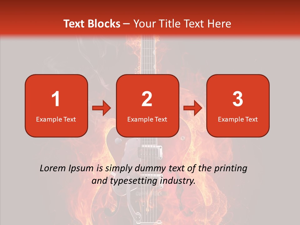 Guitar Sound Flame PowerPoint Template