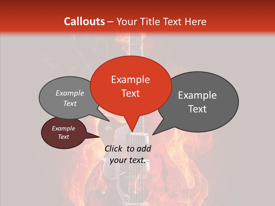 Guitar Sound Flame PowerPoint Template