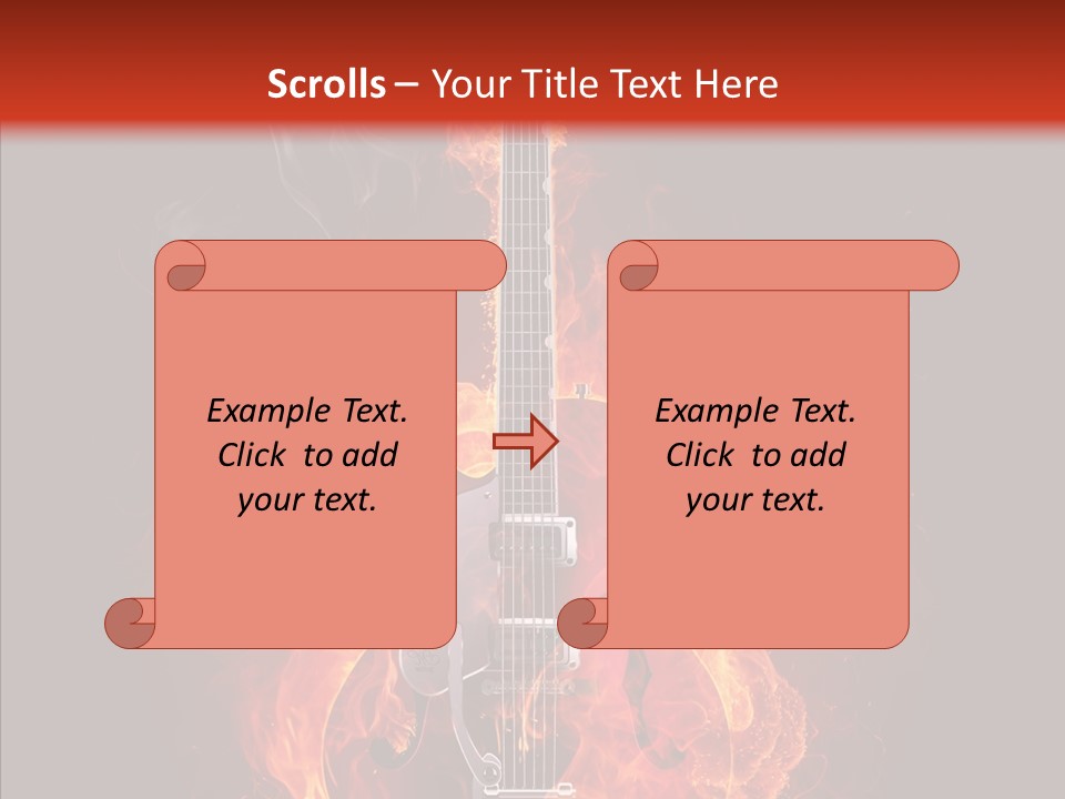 Guitar Sound Flame PowerPoint Template