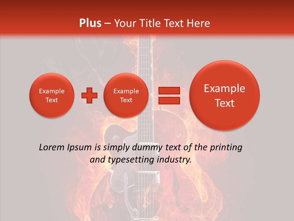 Guitar Sound Flame PowerPoint Template