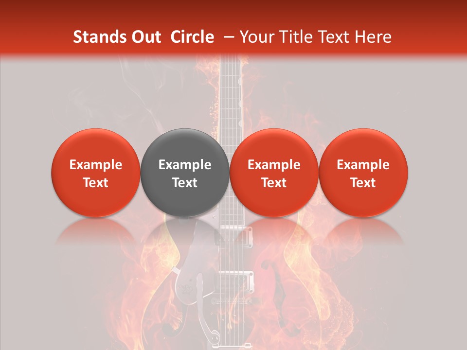 Guitar Sound Flame PowerPoint Template