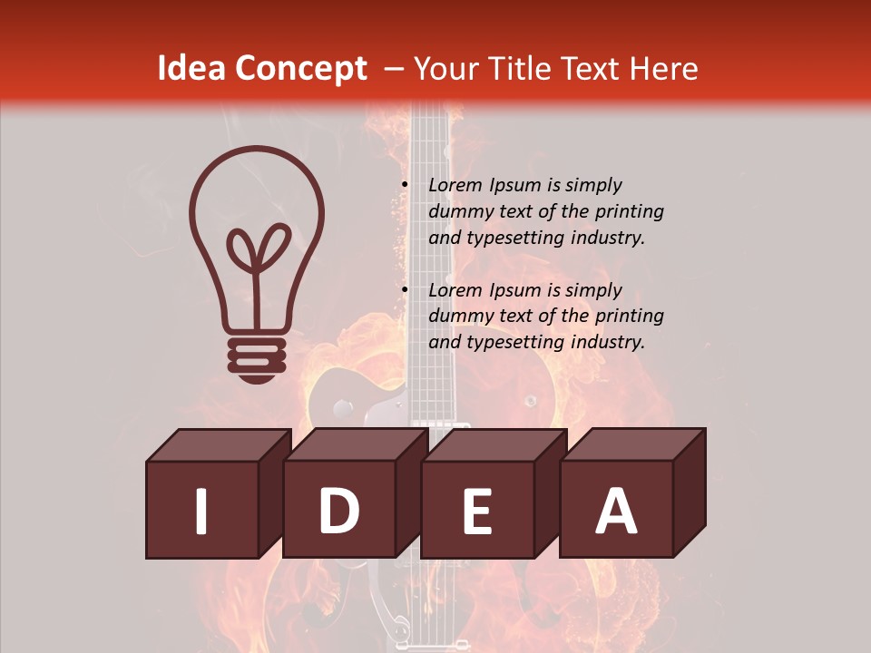 Guitar Sound Flame PowerPoint Template