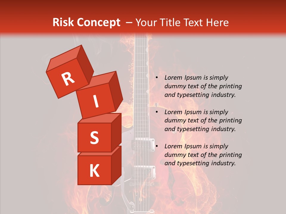 Guitar Sound Flame PowerPoint Template