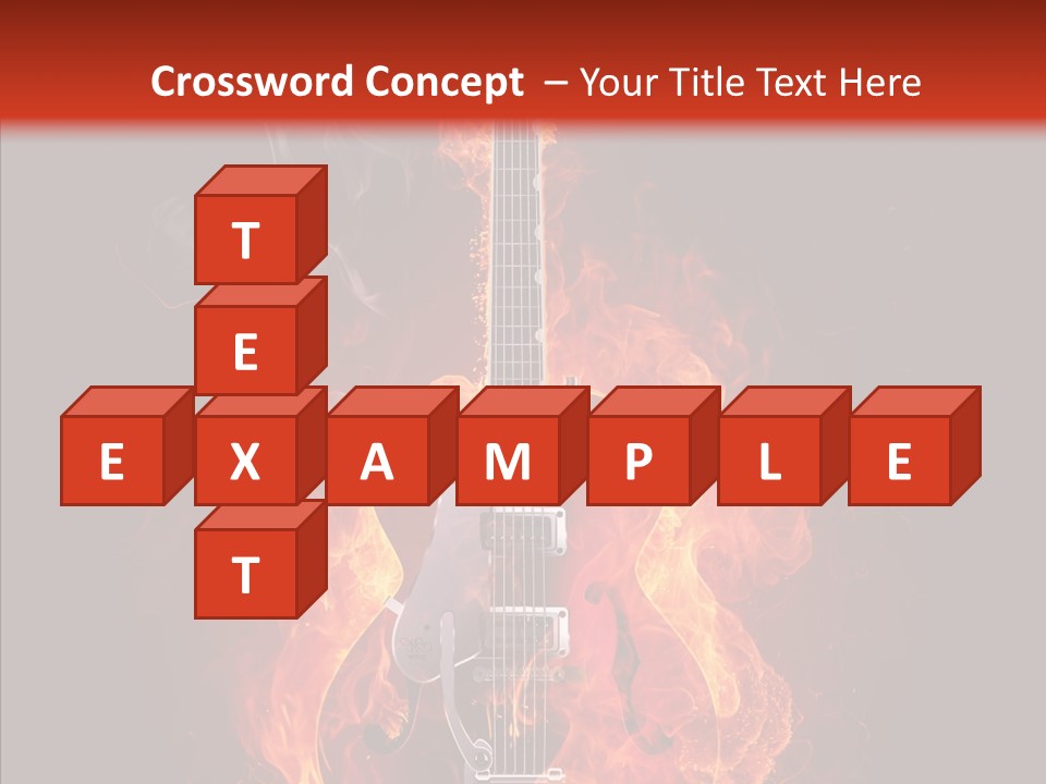 Guitar Sound Flame PowerPoint Template