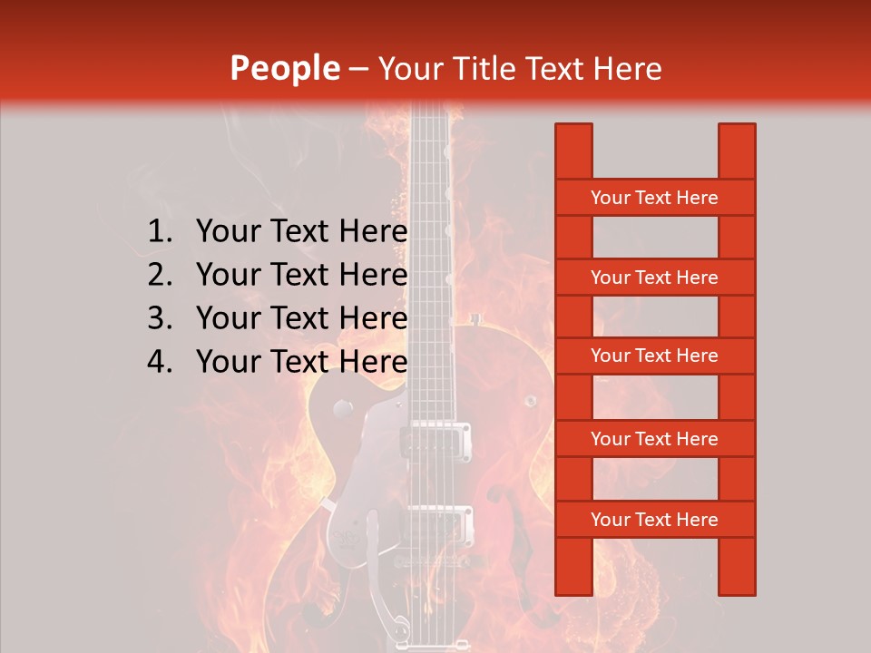 Guitar Sound Flame PowerPoint Template
