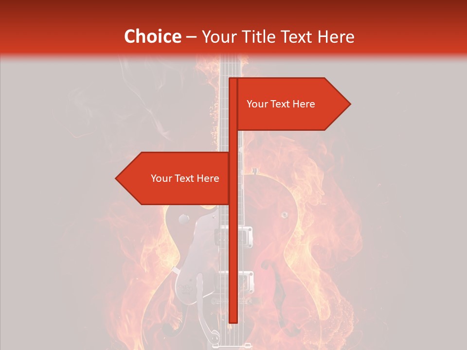 Guitar Sound Flame PowerPoint Template