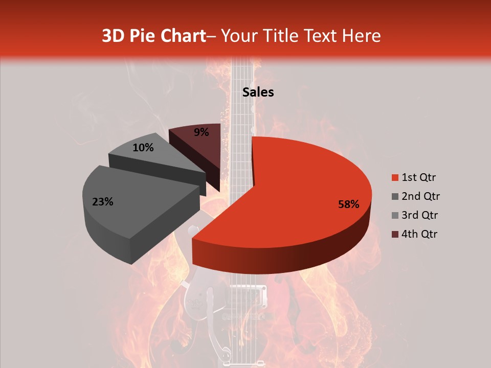 Guitar Sound Flame PowerPoint Template