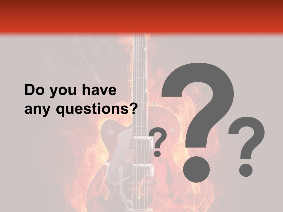 Guitar Sound Flame PowerPoint Template