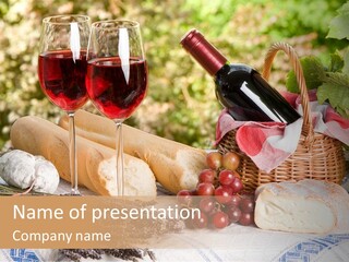 Wineglass Harvest Bottle PowerPoint Template