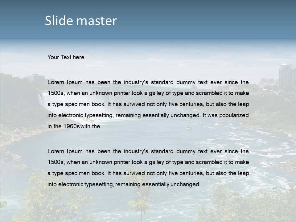 Mist Waterfall Travel PowerPoint Template