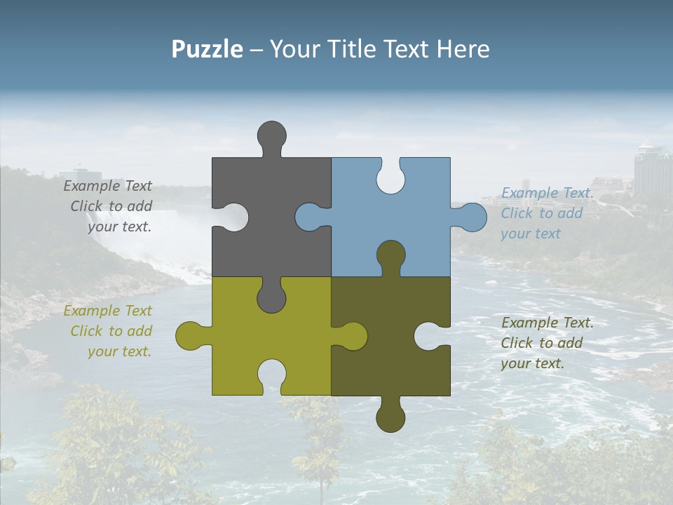 Mist Waterfall Travel PowerPoint Template