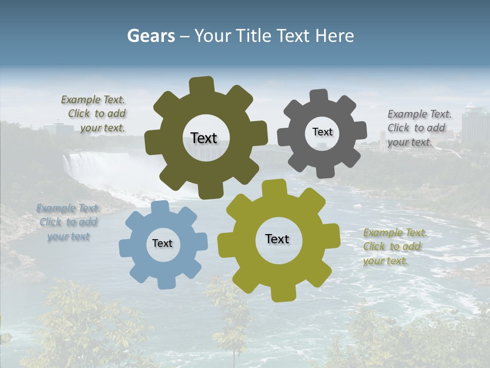 Mist Waterfall Travel PowerPoint Template