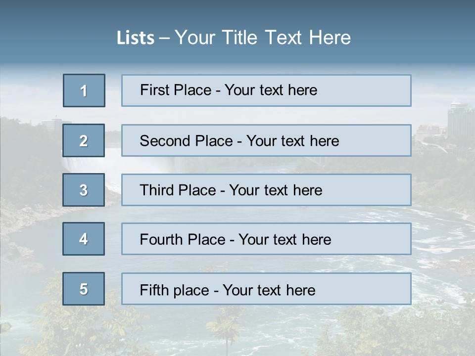 Mist Waterfall Travel PowerPoint Template