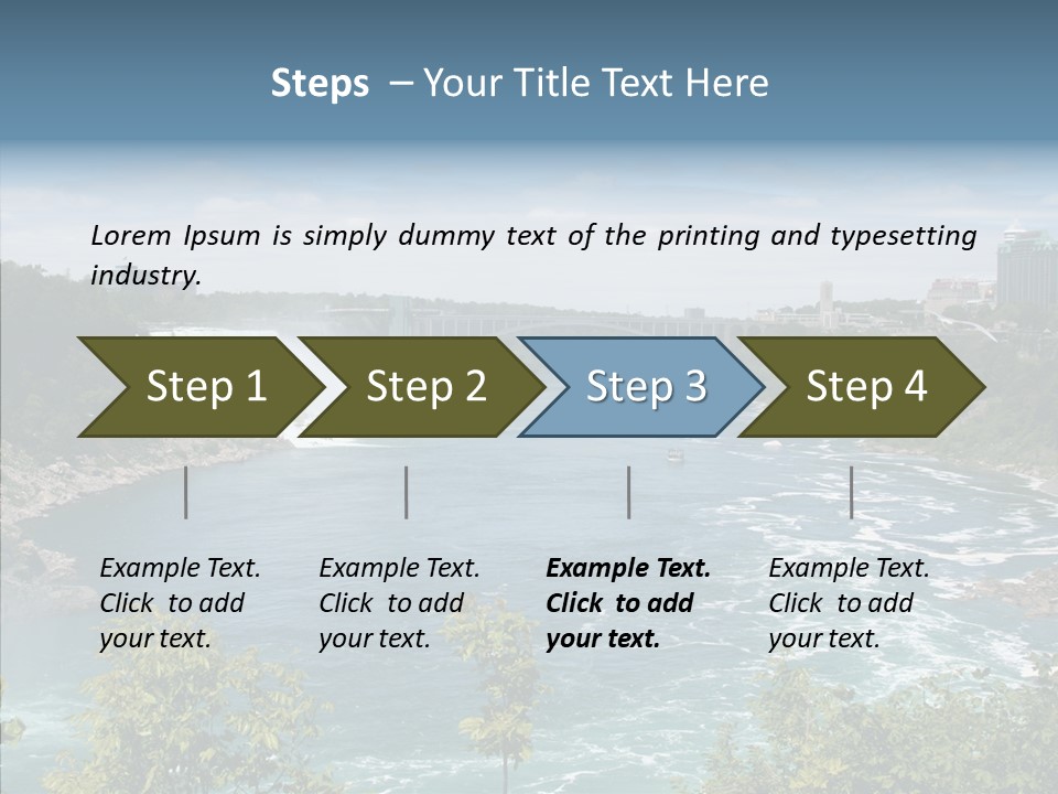 Mist Waterfall Travel PowerPoint Template