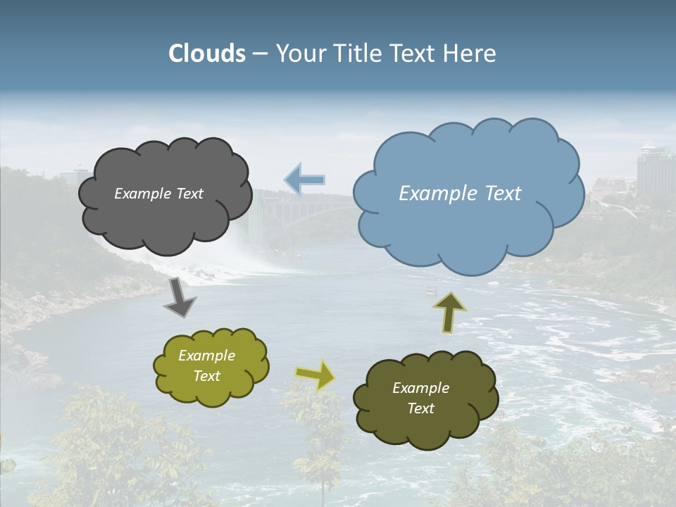 Mist Waterfall Travel PowerPoint Template