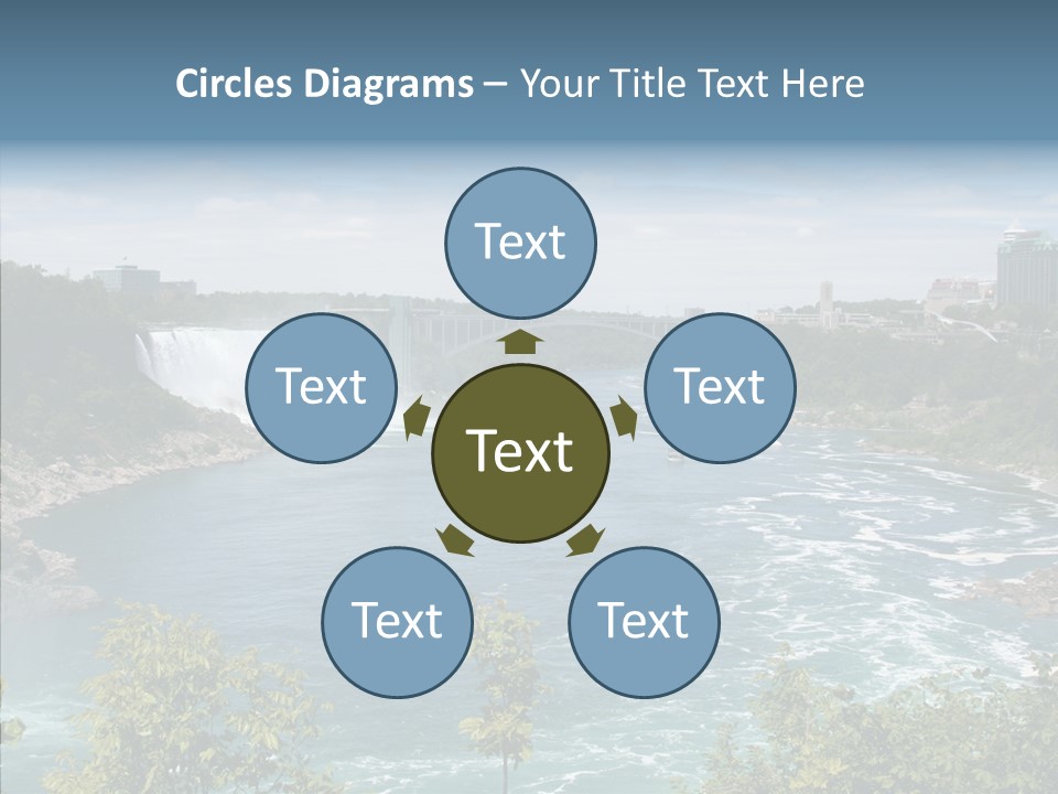 Mist Waterfall Travel PowerPoint Template