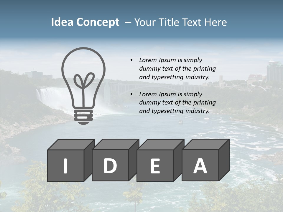 Mist Waterfall Travel PowerPoint Template