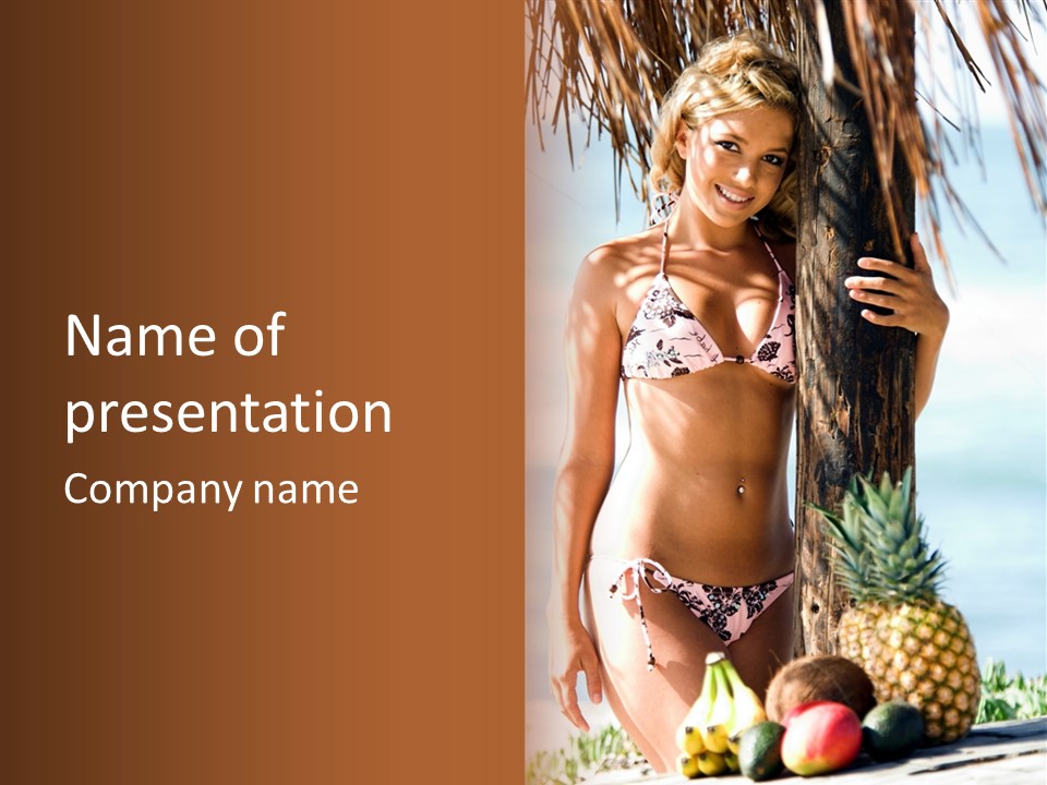 Pretty Pineapple Blond PowerPoint Template