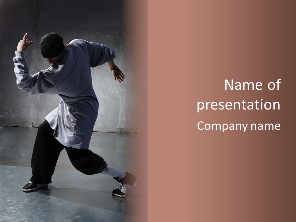 Gymnastics Action B Boy PowerPoint Template