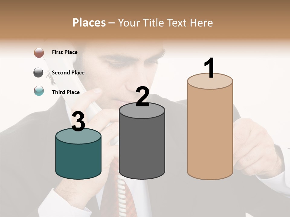 Employee Phone Businessman PowerPoint Template