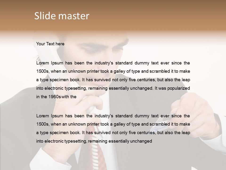 Employee Phone Businessman PowerPoint Template