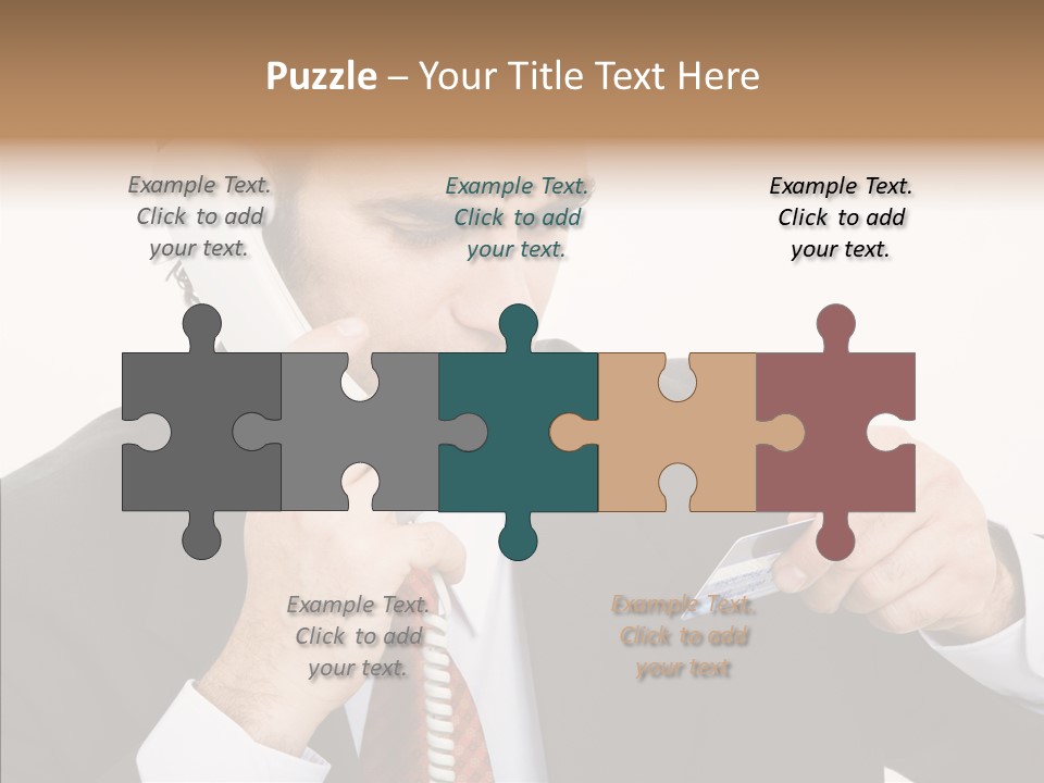 Employee Phone Businessman PowerPoint Template