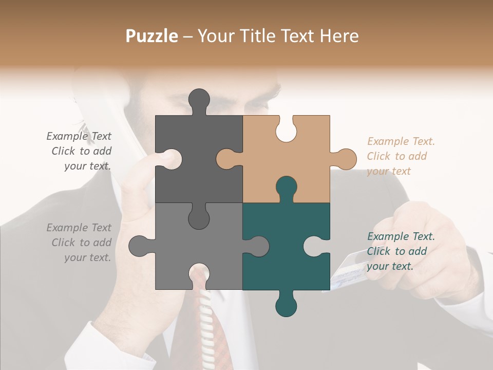 Employee Phone Businessman PowerPoint Template