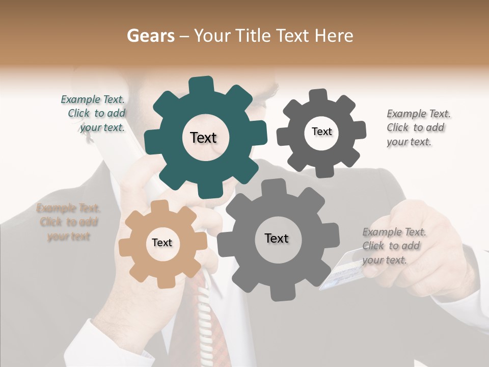 Employee Phone Businessman PowerPoint Template