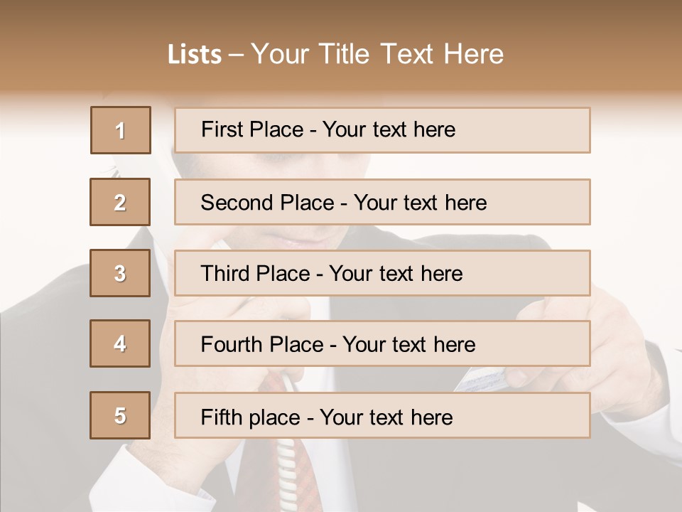 Employee Phone Businessman PowerPoint Template
