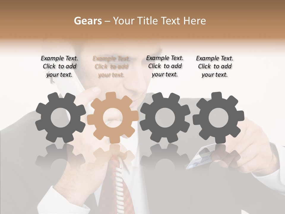 Employee Phone Businessman PowerPoint Template