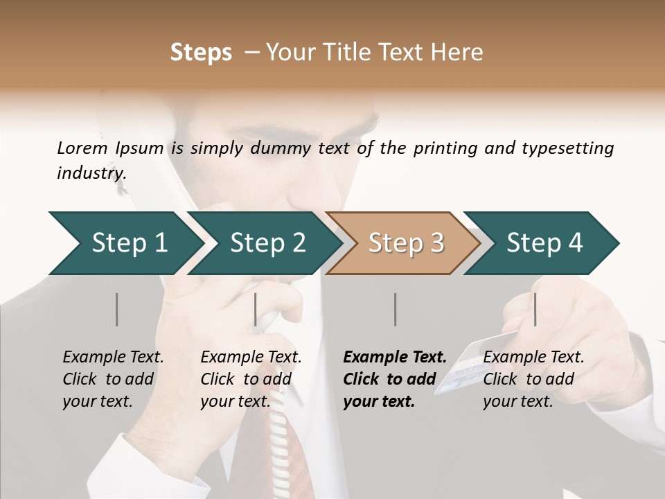 Employee Phone Businessman PowerPoint Template