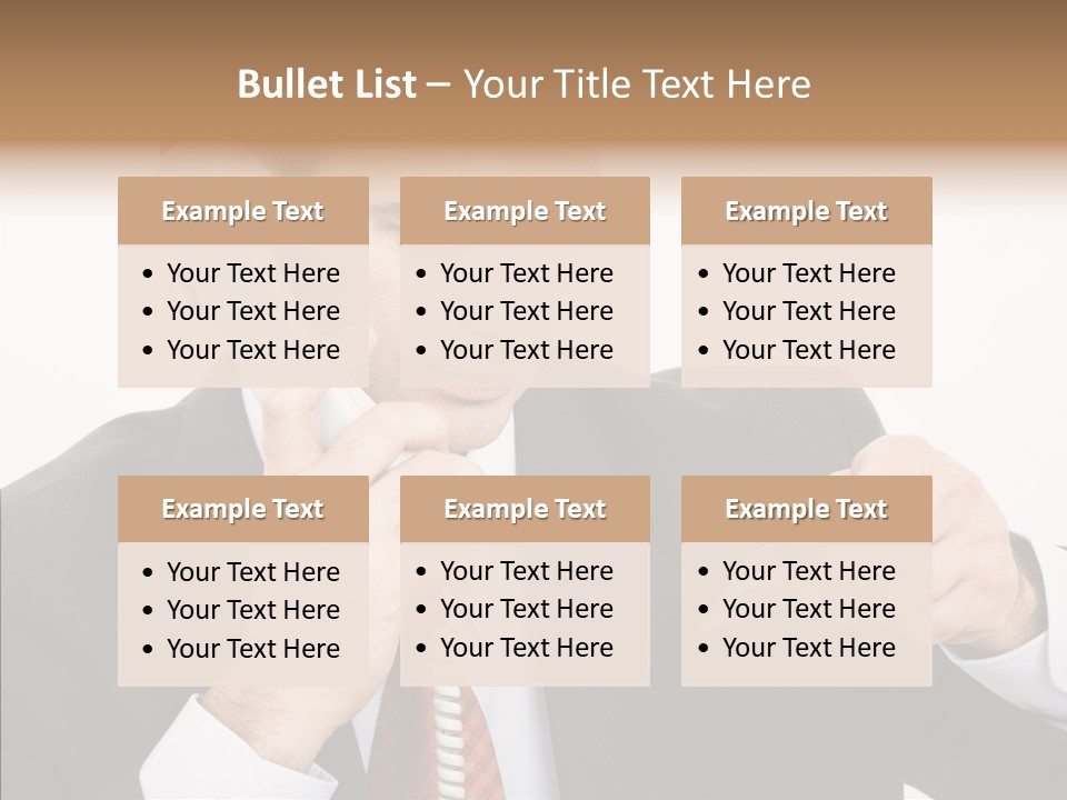 Employee Phone Businessman PowerPoint Template