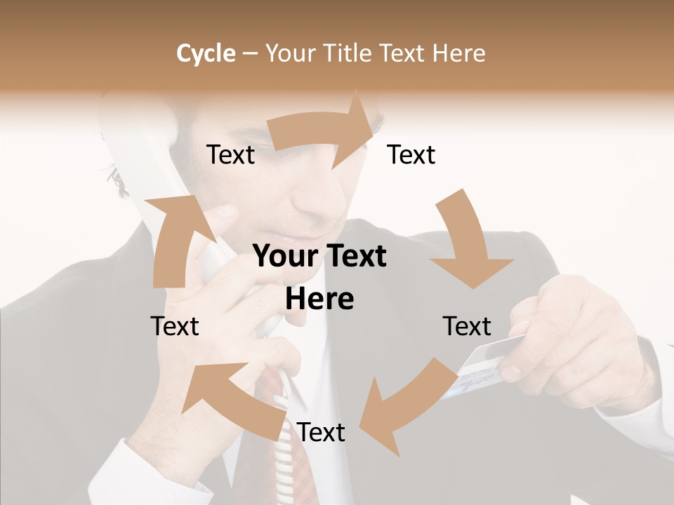 Employee Phone Businessman PowerPoint Template