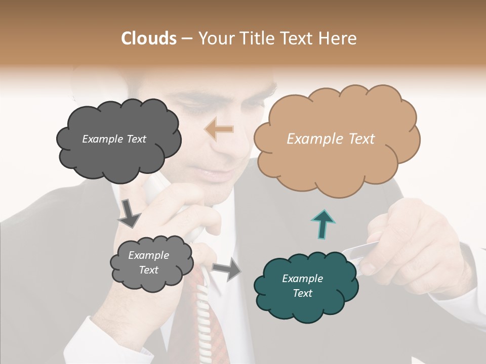 Employee Phone Businessman PowerPoint Template