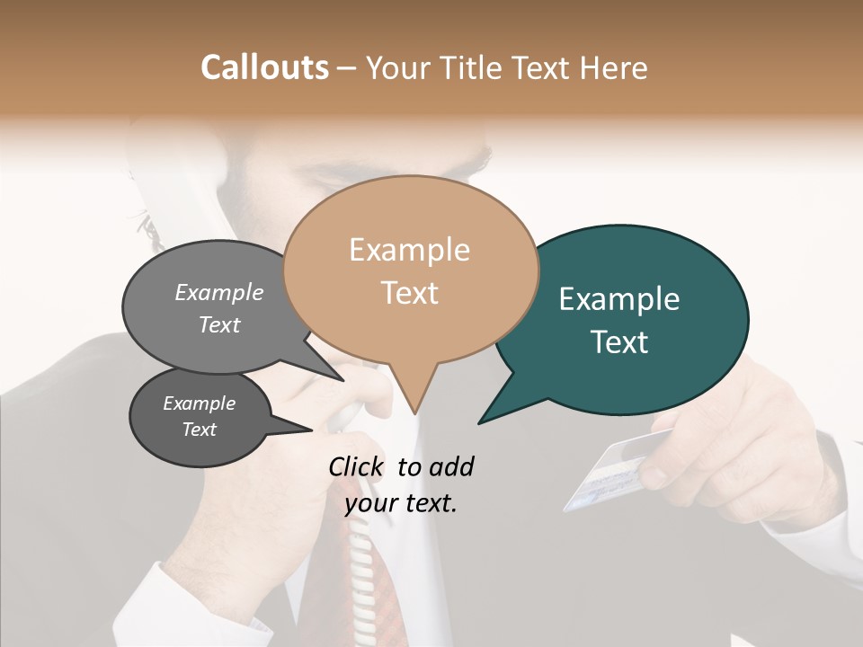 Employee Phone Businessman PowerPoint Template