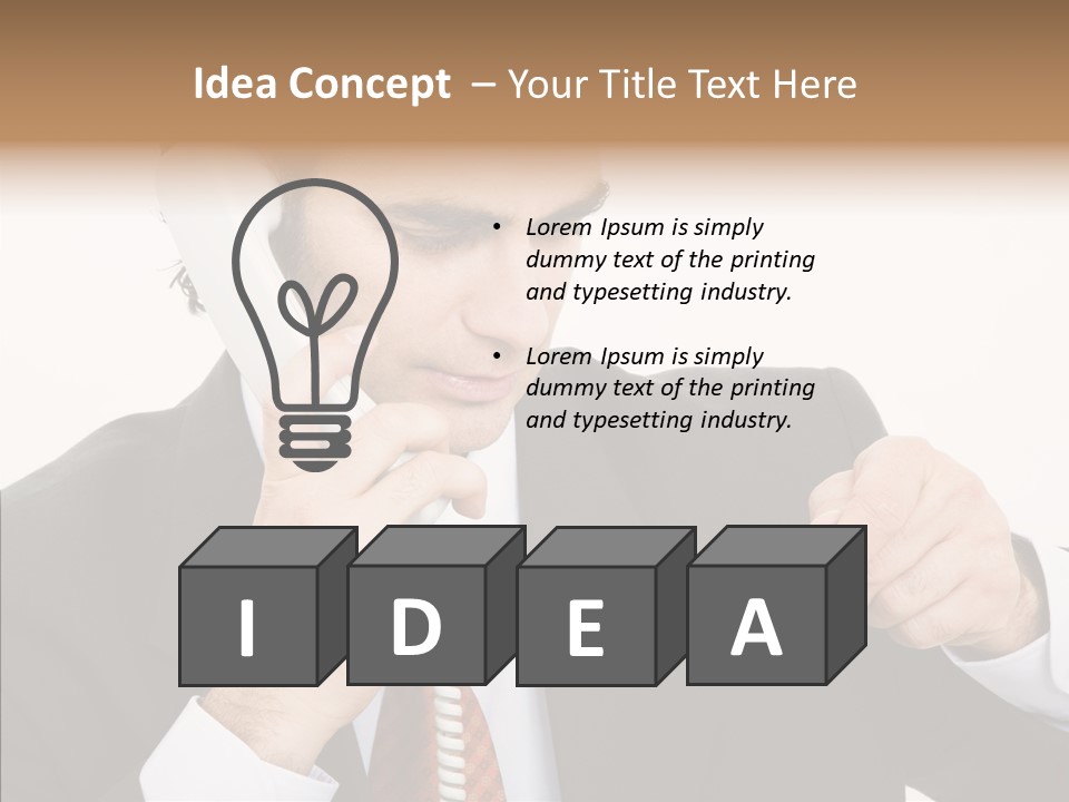 Employee Phone Businessman PowerPoint Template