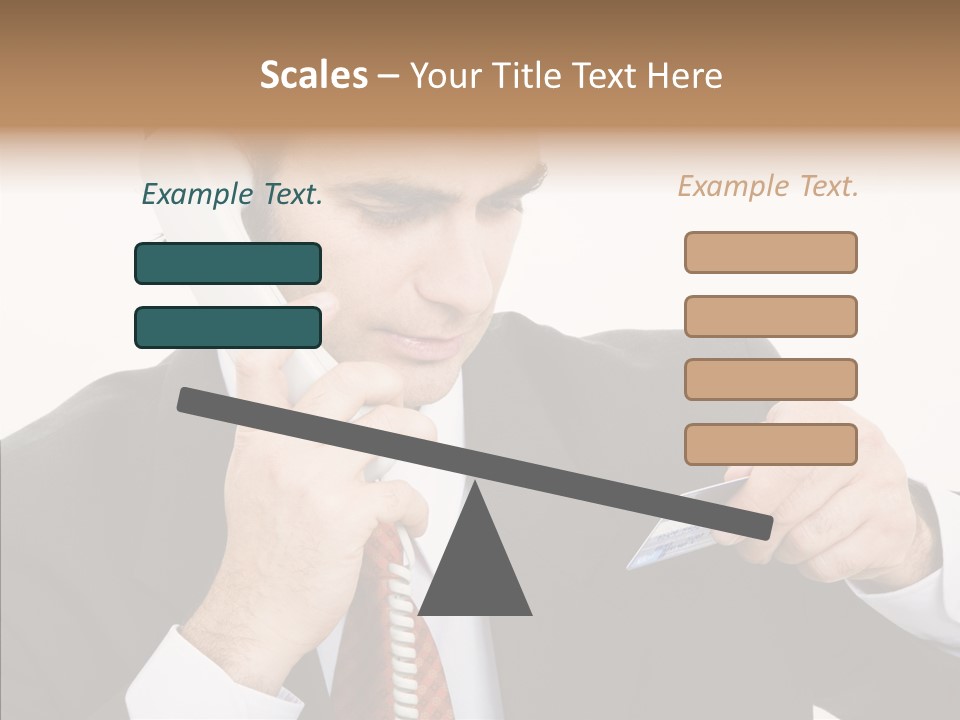 Employee Phone Businessman PowerPoint Template