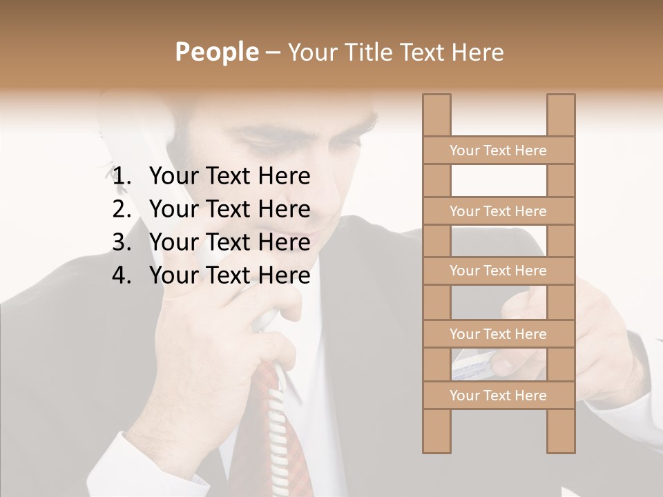 Employee Phone Businessman PowerPoint Template