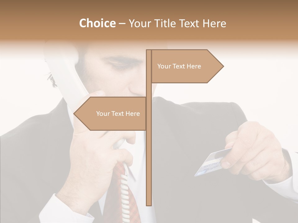 Employee Phone Businessman PowerPoint Template