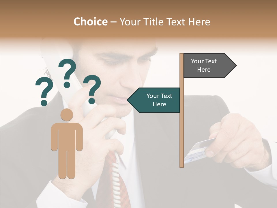 Employee Phone Businessman PowerPoint Template
