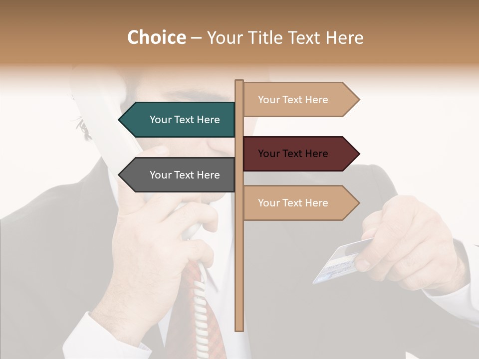 Employee Phone Businessman PowerPoint Template