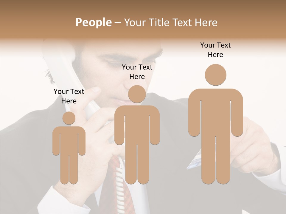 Employee Phone Businessman PowerPoint Template