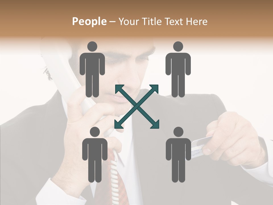 Employee Phone Businessman PowerPoint Template