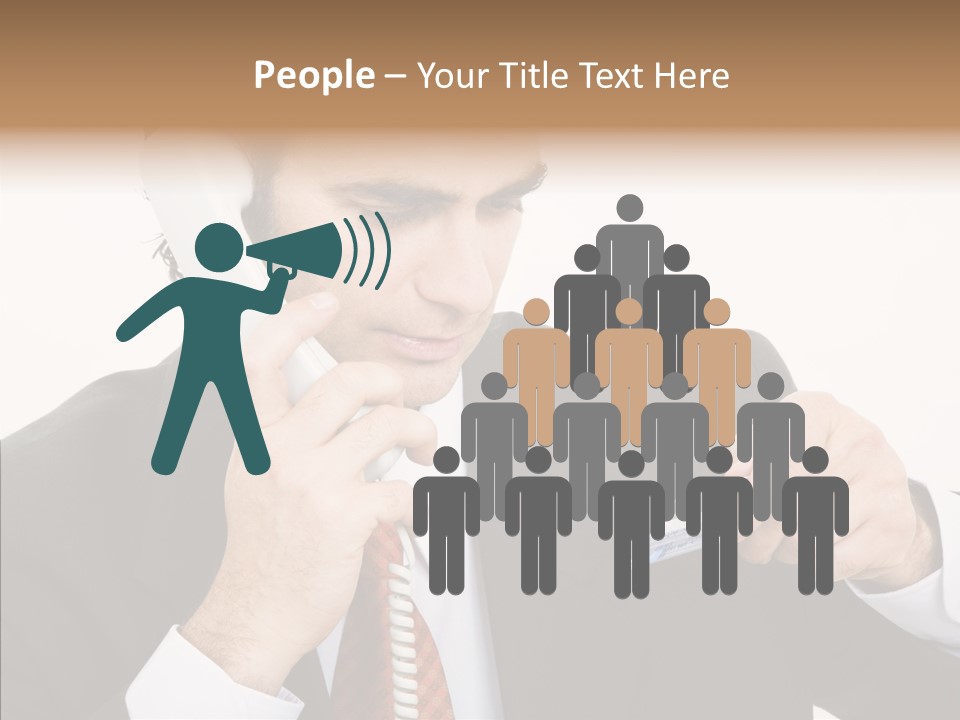 Employee Phone Businessman PowerPoint Template