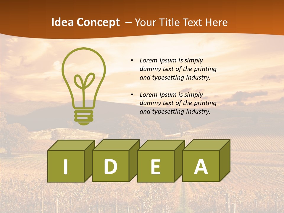 Farm Horizon Golden PowerPoint Template