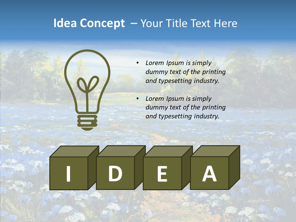 Birches Road Bush PowerPoint Template