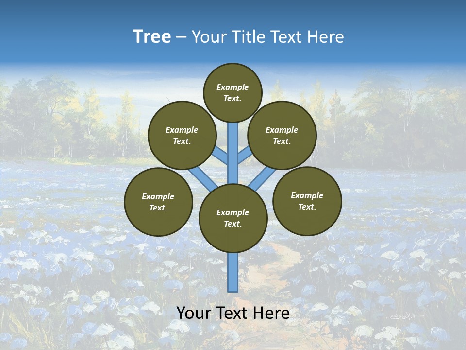 Birches Road Bush PowerPoint Template