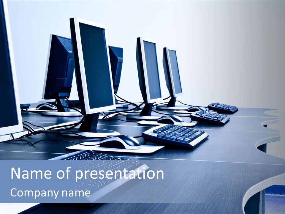 Dim Business Room PowerPoint Template