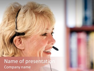 Female Microphone  PowerPoint Template